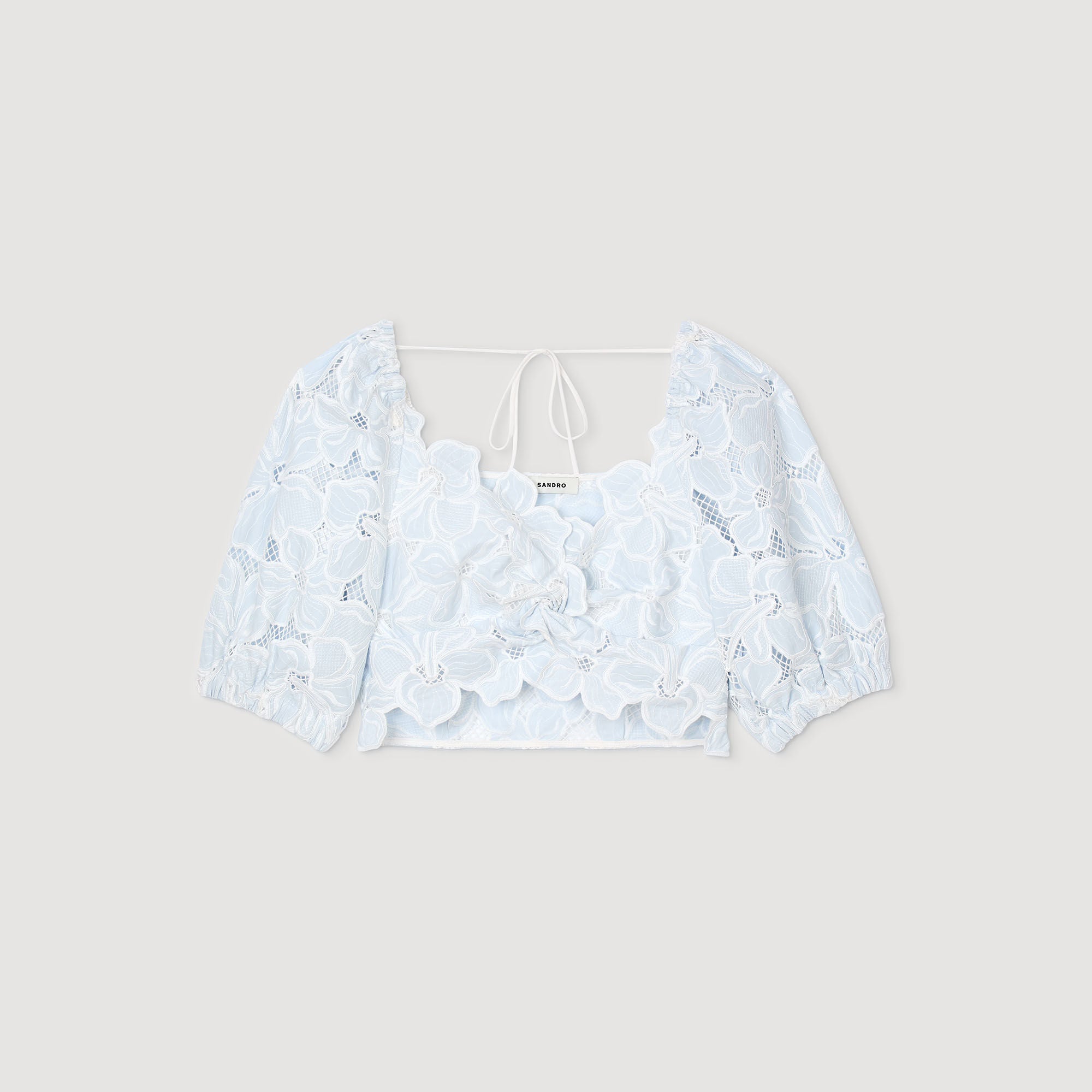 Guipure lace top Sky Blue Sandro Women
