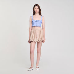 Striped crop top Blu / White Sandro Women
