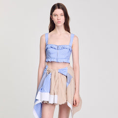 Striped crop top Blu / White Sandro Women