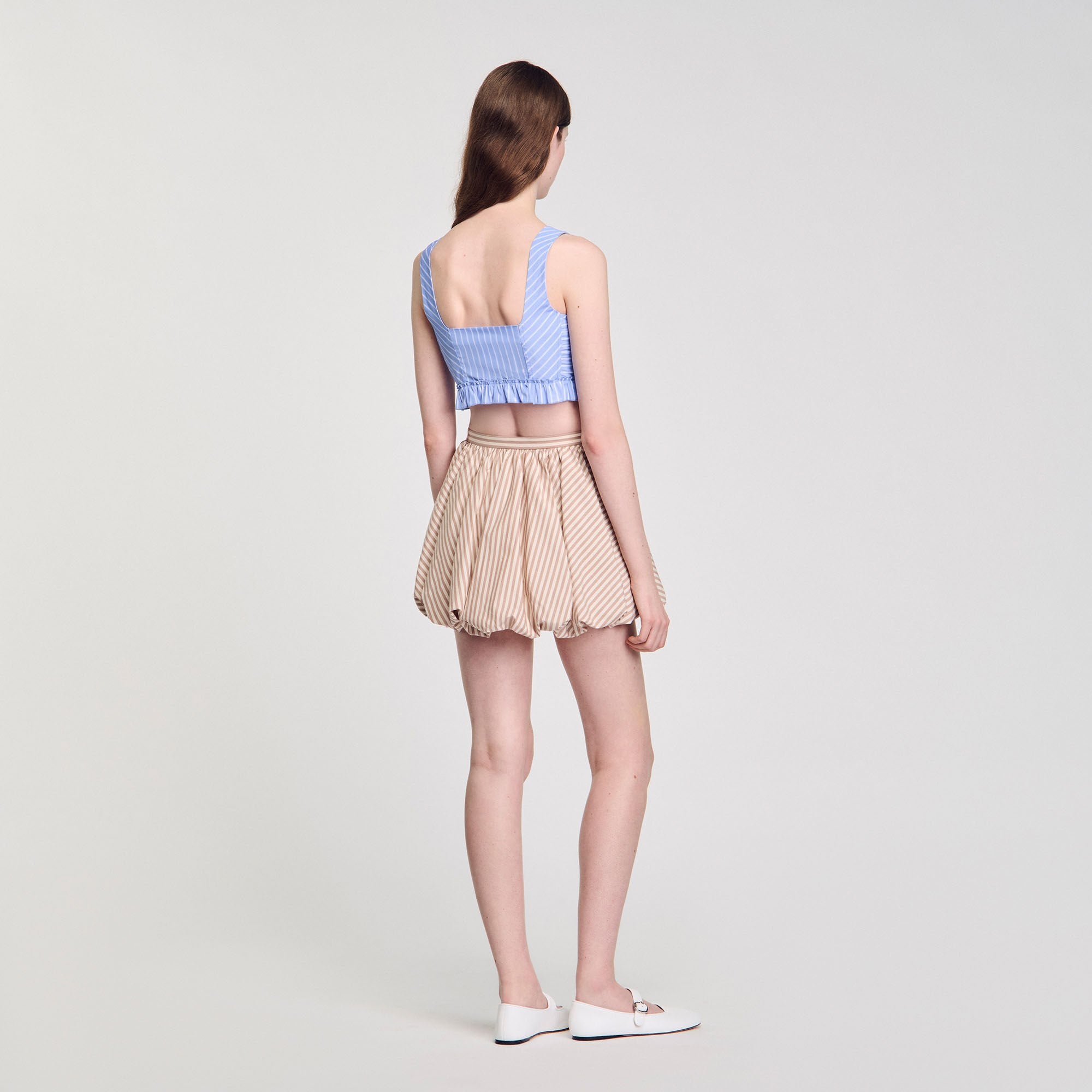 Striped crop top Blu / White Sandro Women