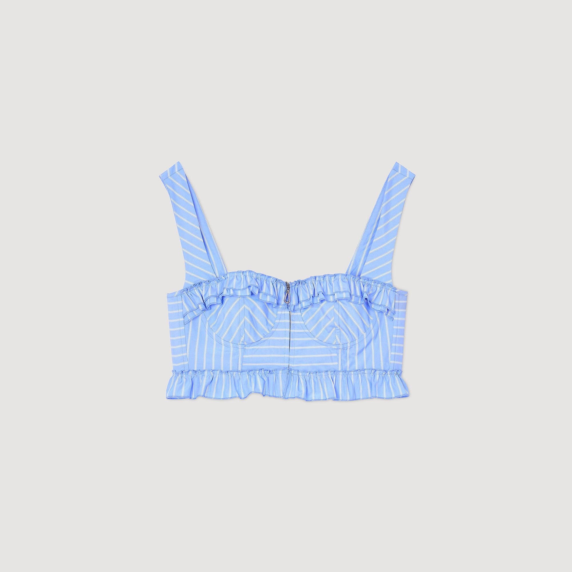 Striped crop top Blu / White Sandro Women