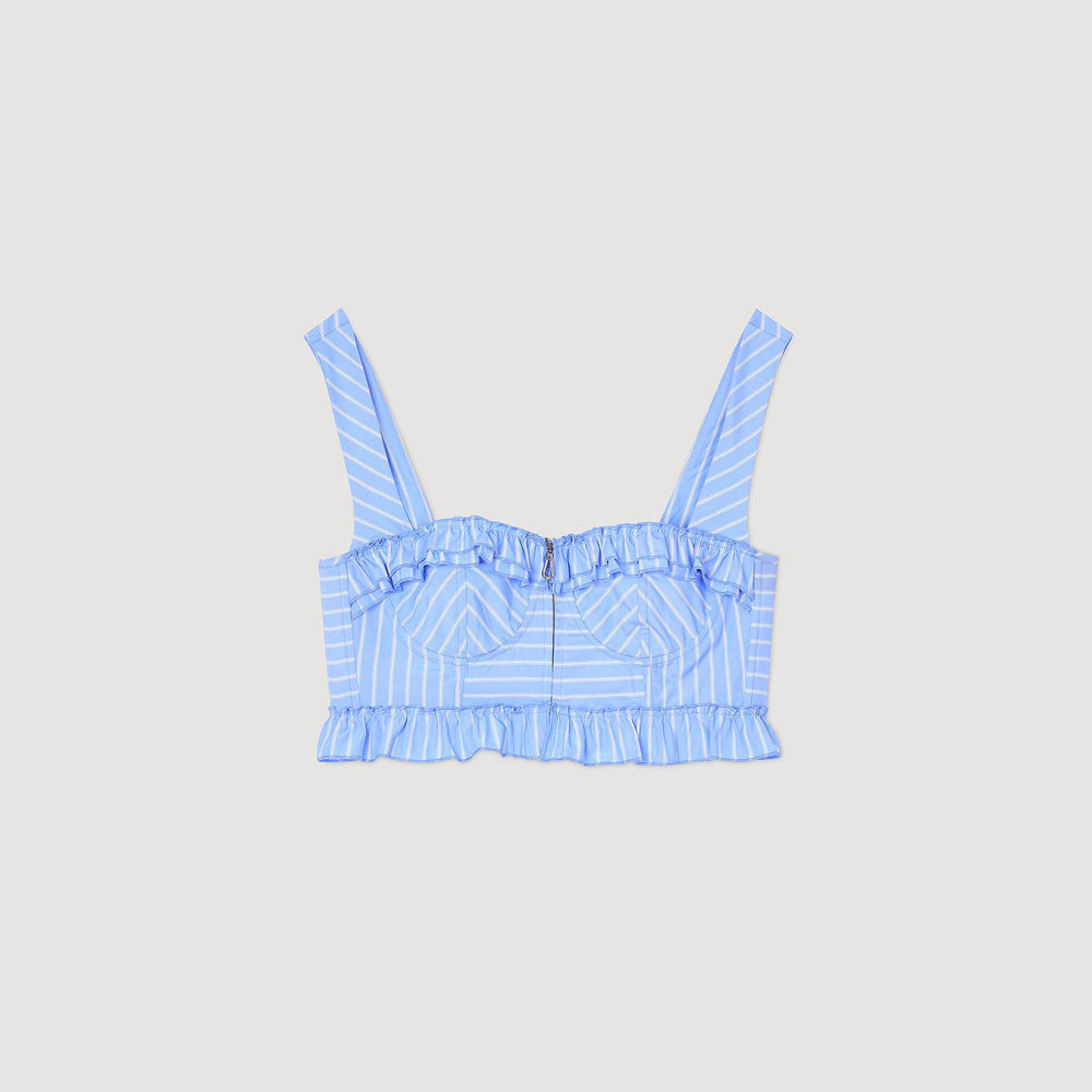 Striped crop top Blu / White Sandro Women