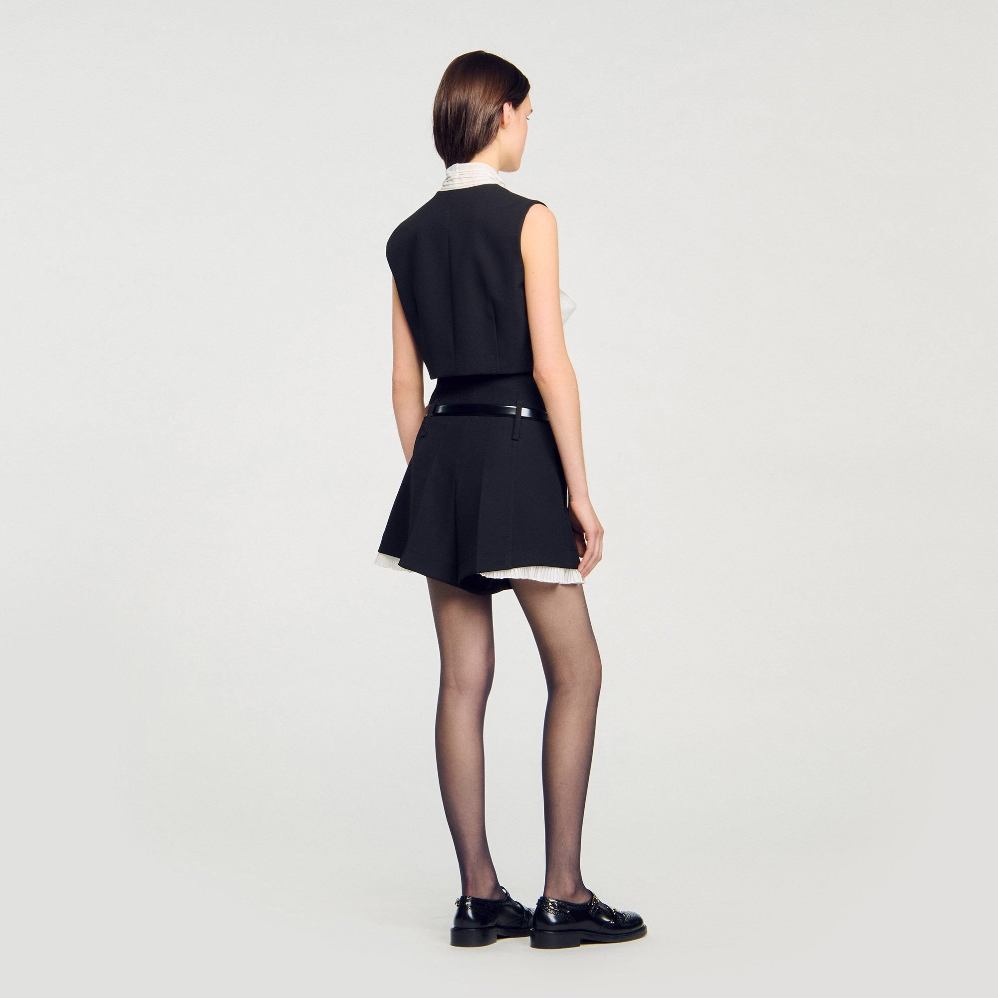 Bow neck crop top Black Sandro Women