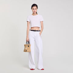 Cropped T-shirt White Sandro Women