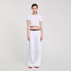 Cropped T-shirt White Sandro Women