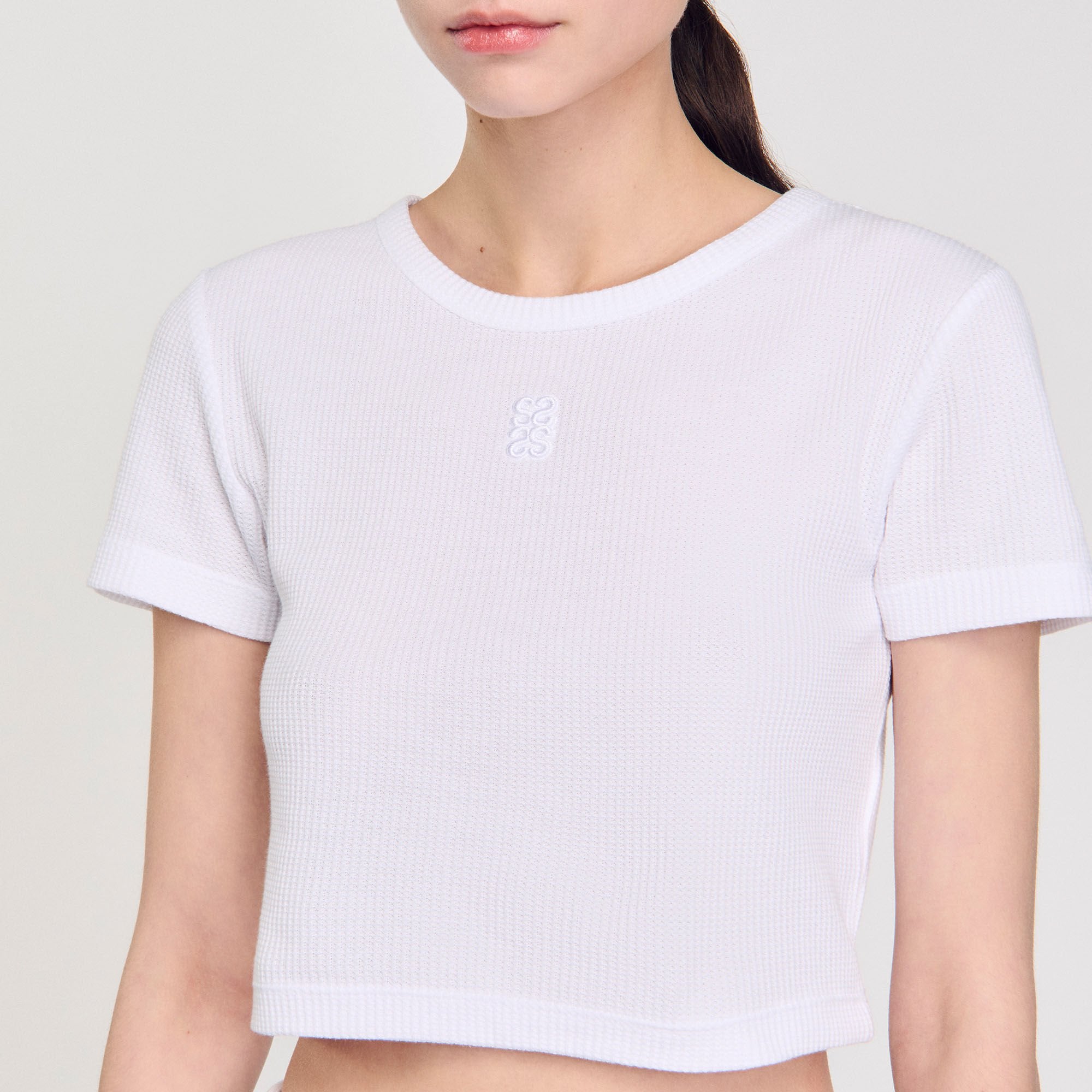 Cropped T-shirt White Sandro Women