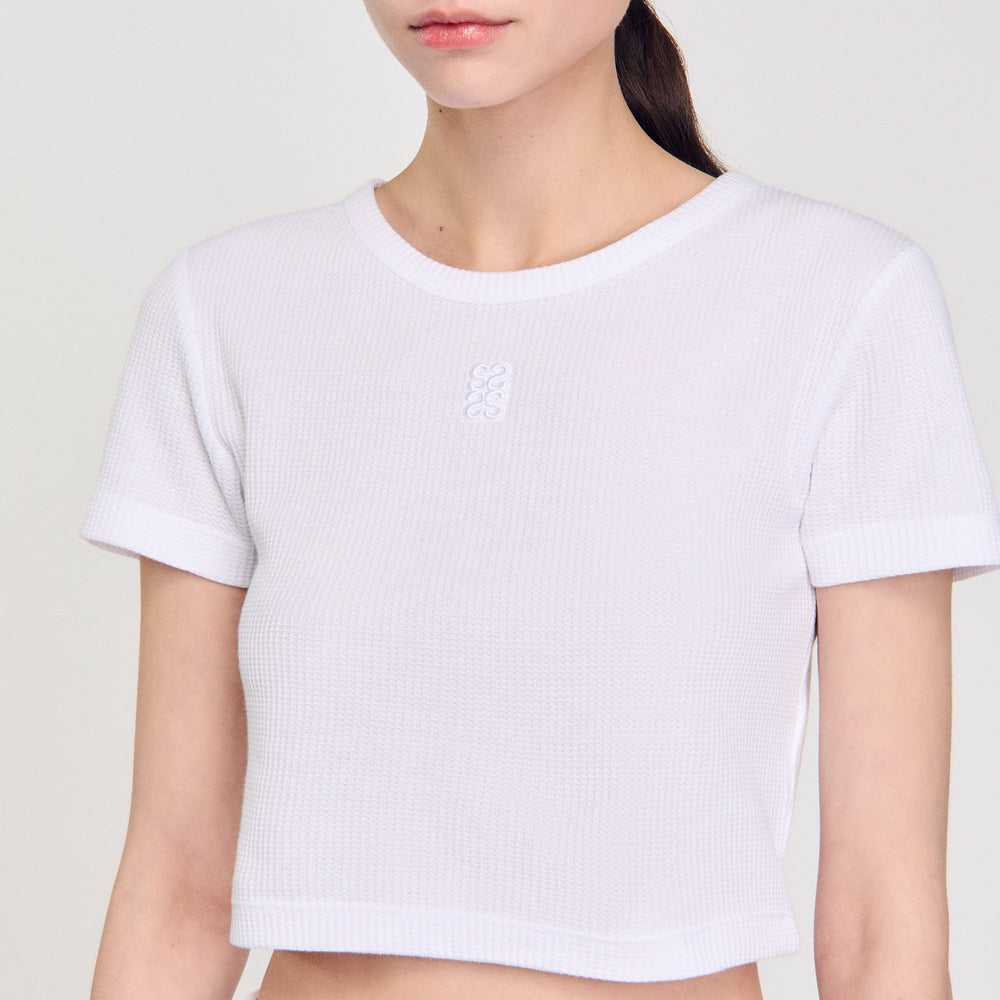 Cropped T-shirt White Sandro Women