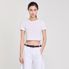 Cropped T-shirt White Sandro Women