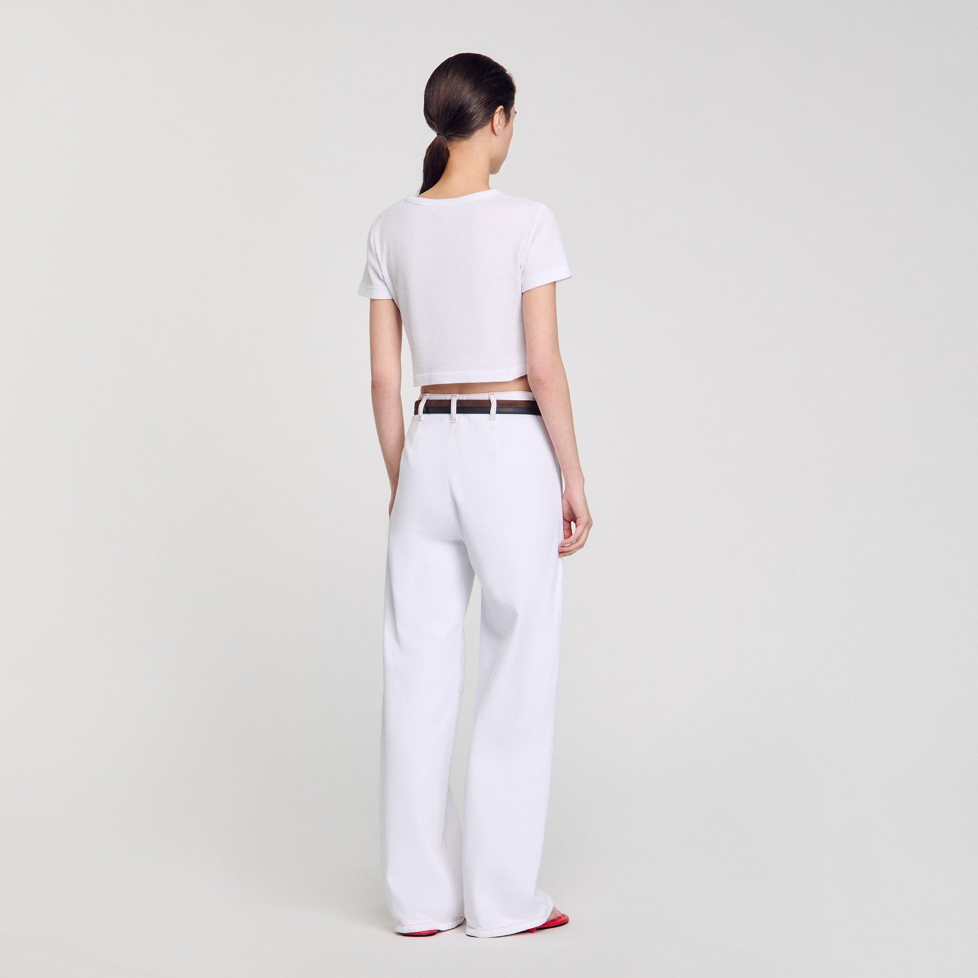 Cropped T-shirt White Sandro Women