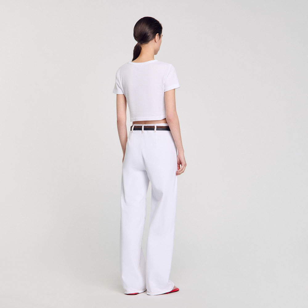 Cropped T-shirt White Sandro Women