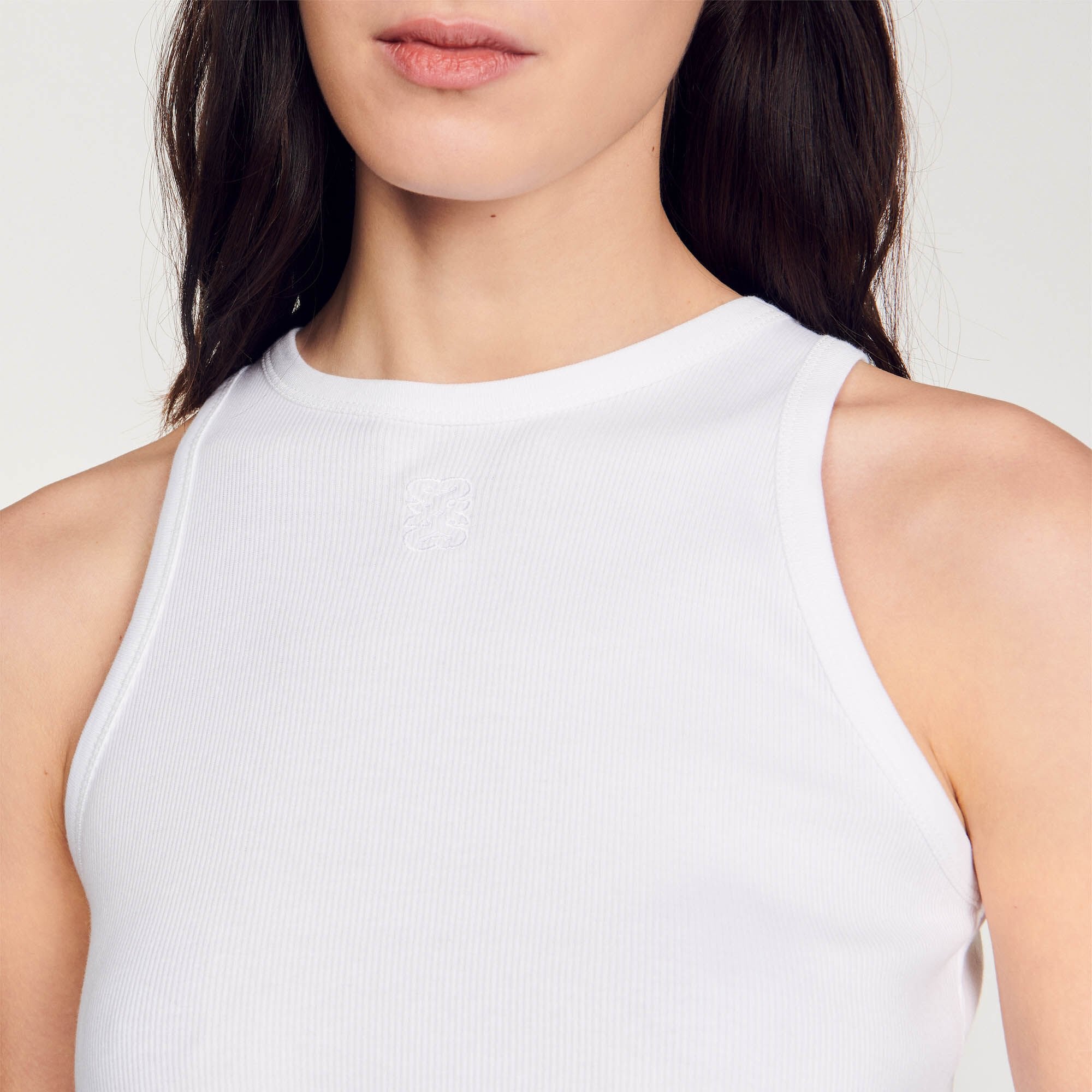 Embroidered vest top White Sandro Women
