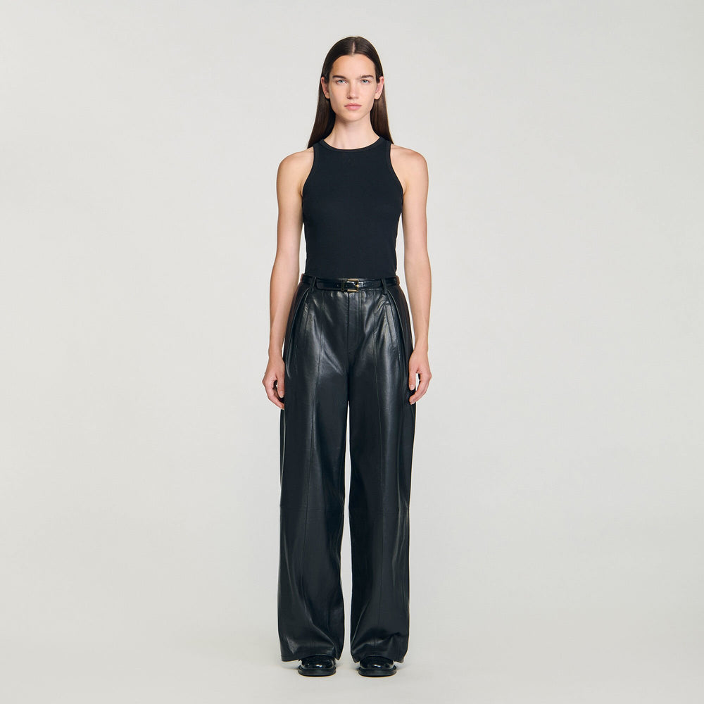 Embroidered vest top Black Sandro Women