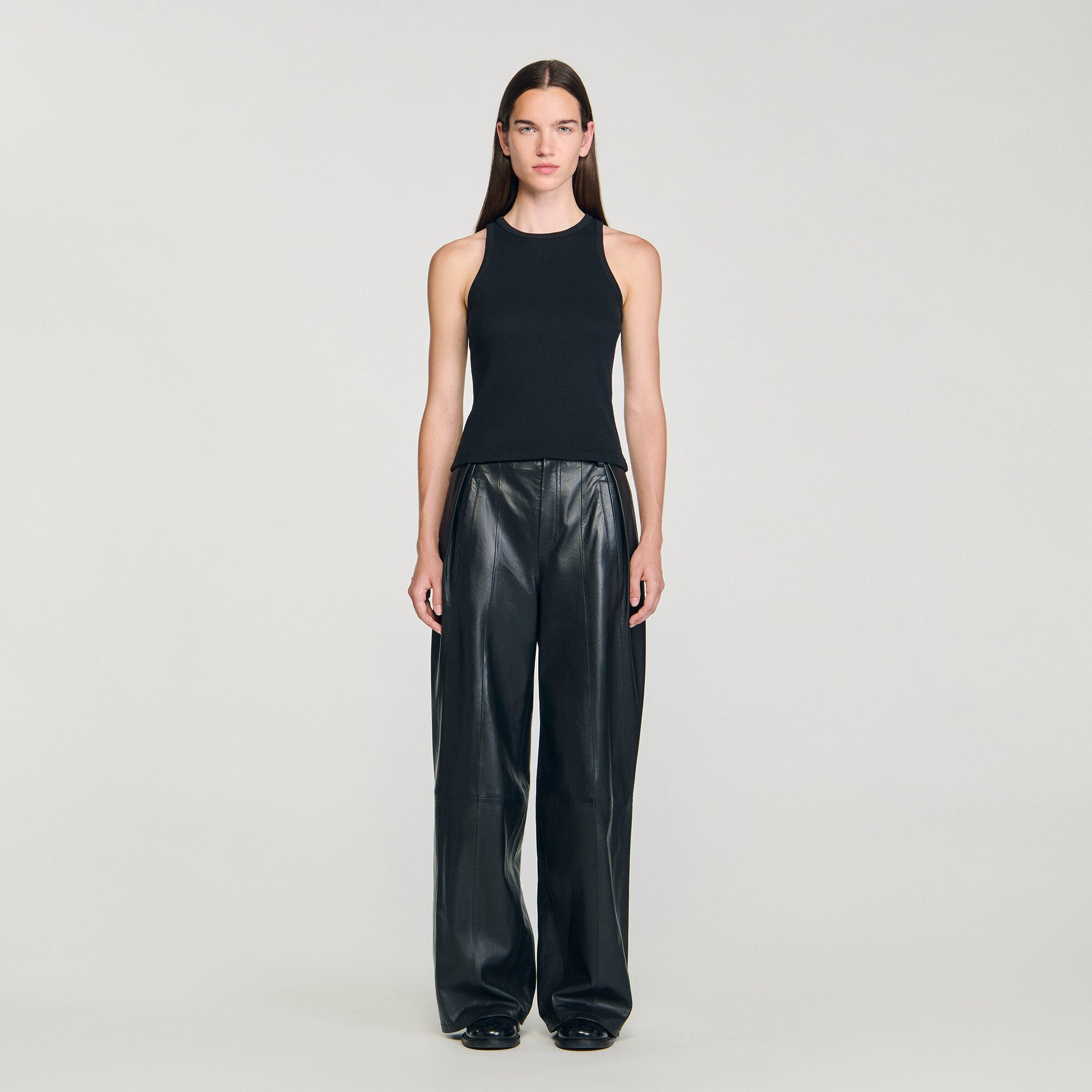 Embroidered vest top Black Sandro Women