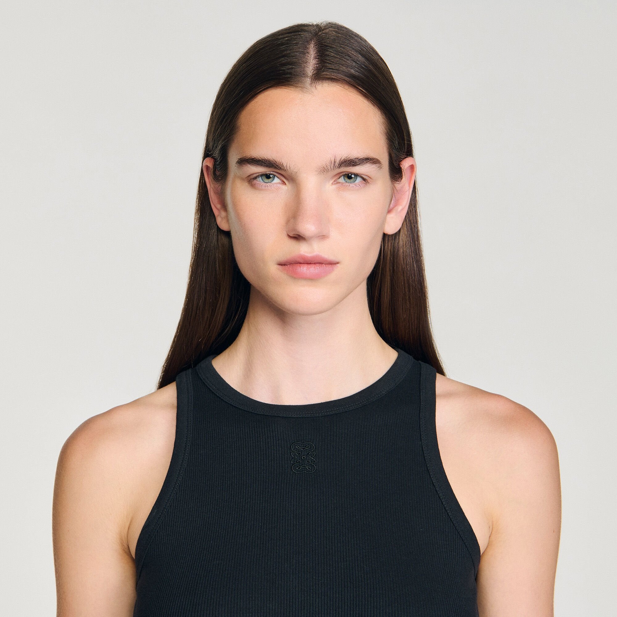 Embroidered vest top Black Sandro Women