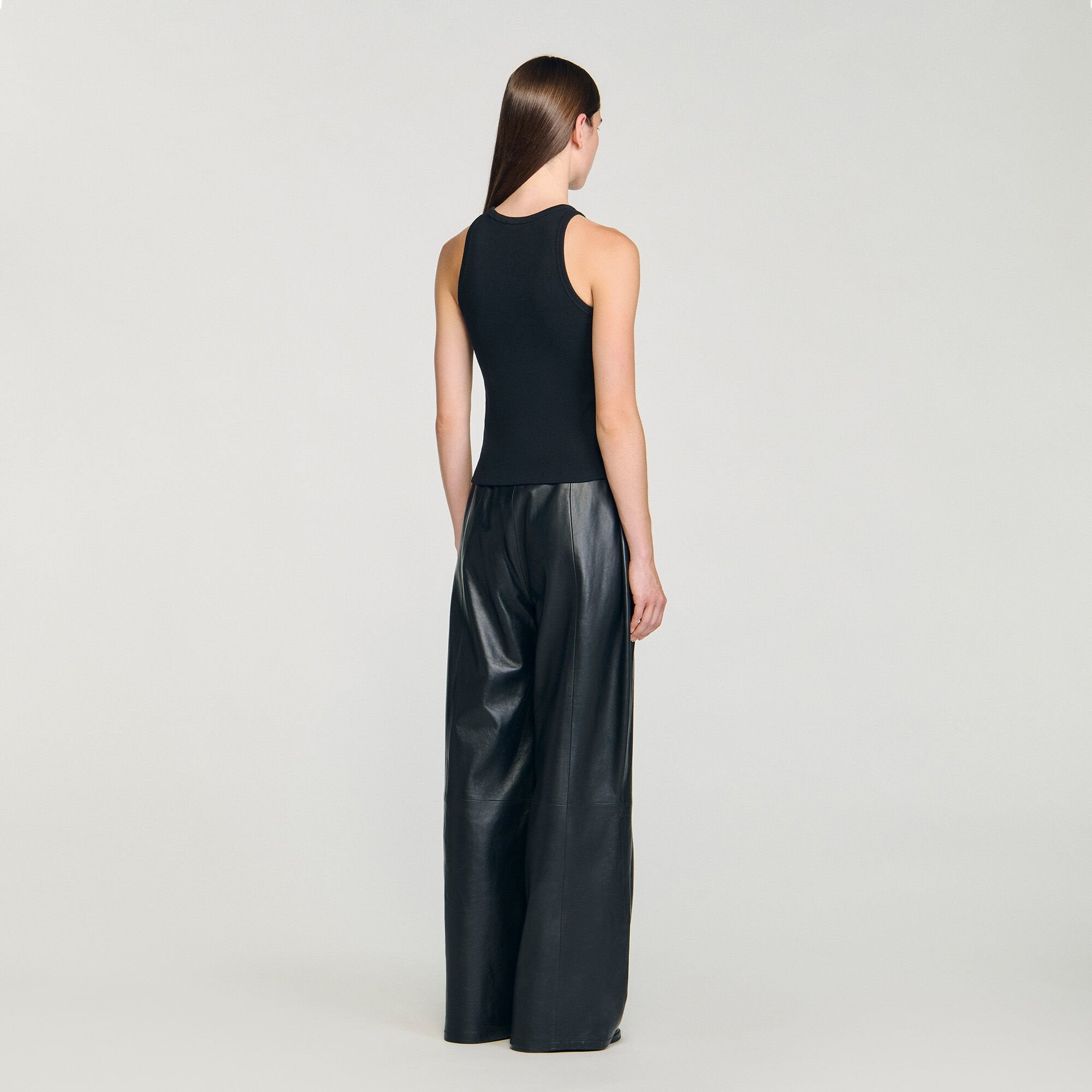 Embroidered vest top Black Sandro Women
