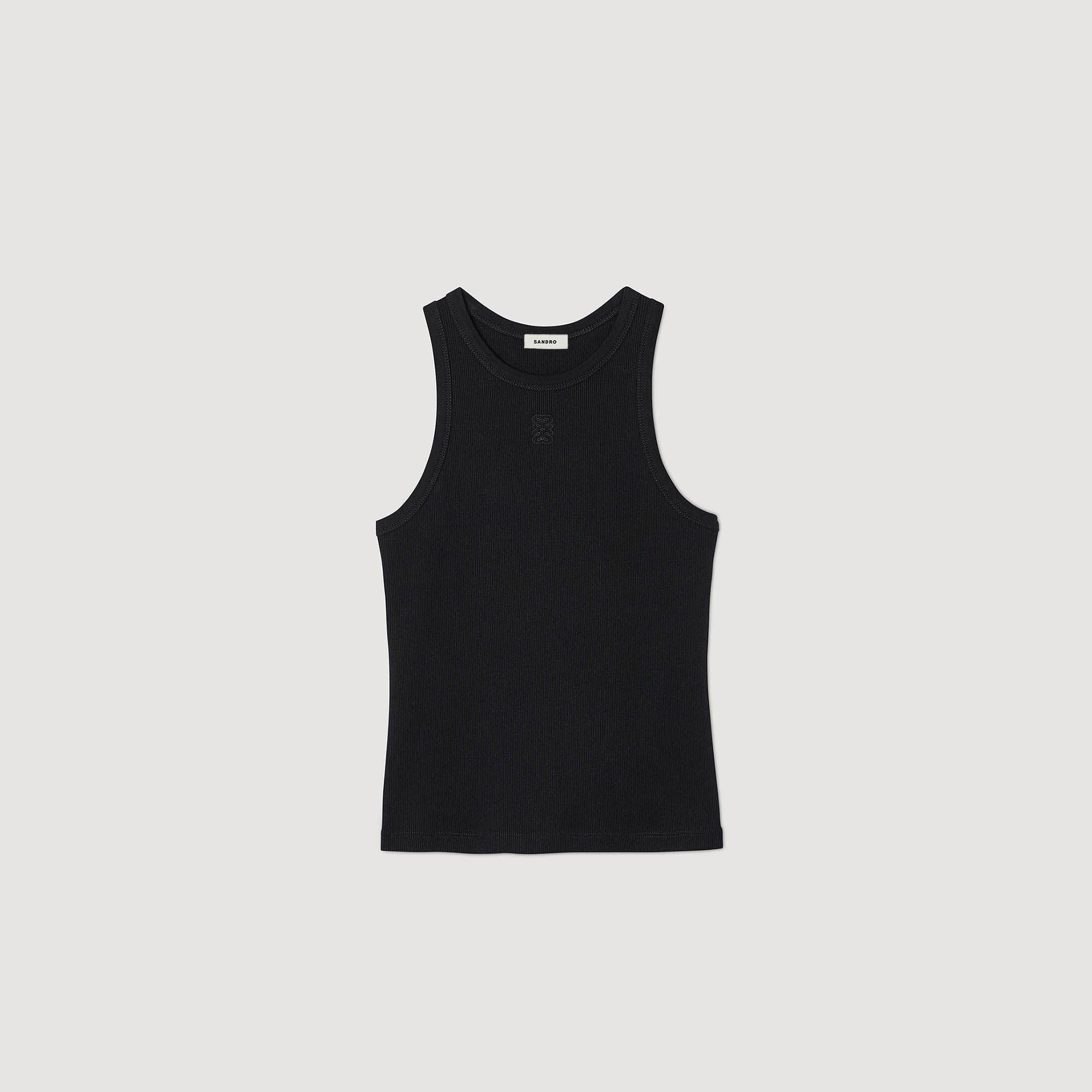 Embroidered vest top Black Sandro Women