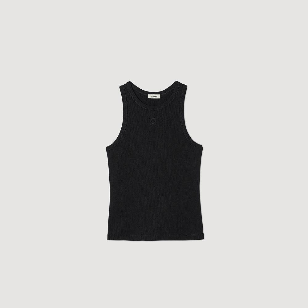 Embroidered vest top Black Sandro Women