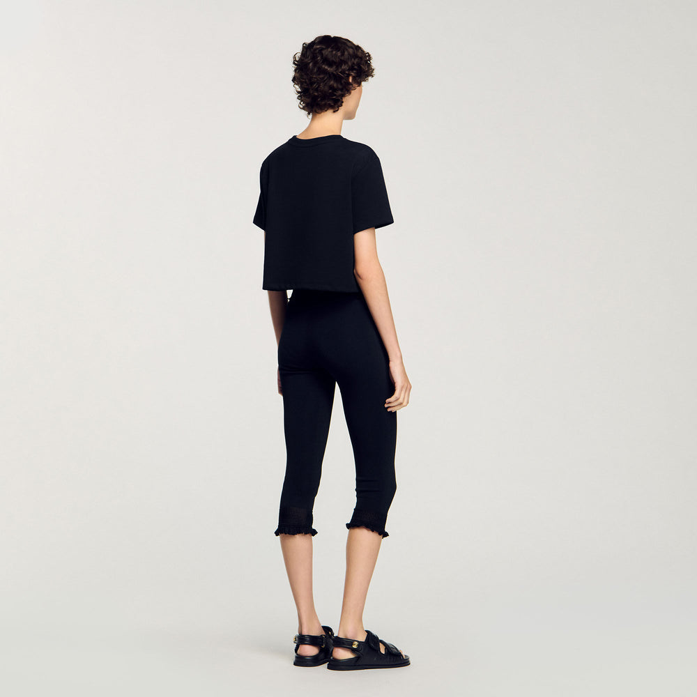 Floral embroidery T-shirt Black Sandro Women