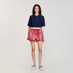 Polo shirt with decorative buttons Navy Blue Sandro Women