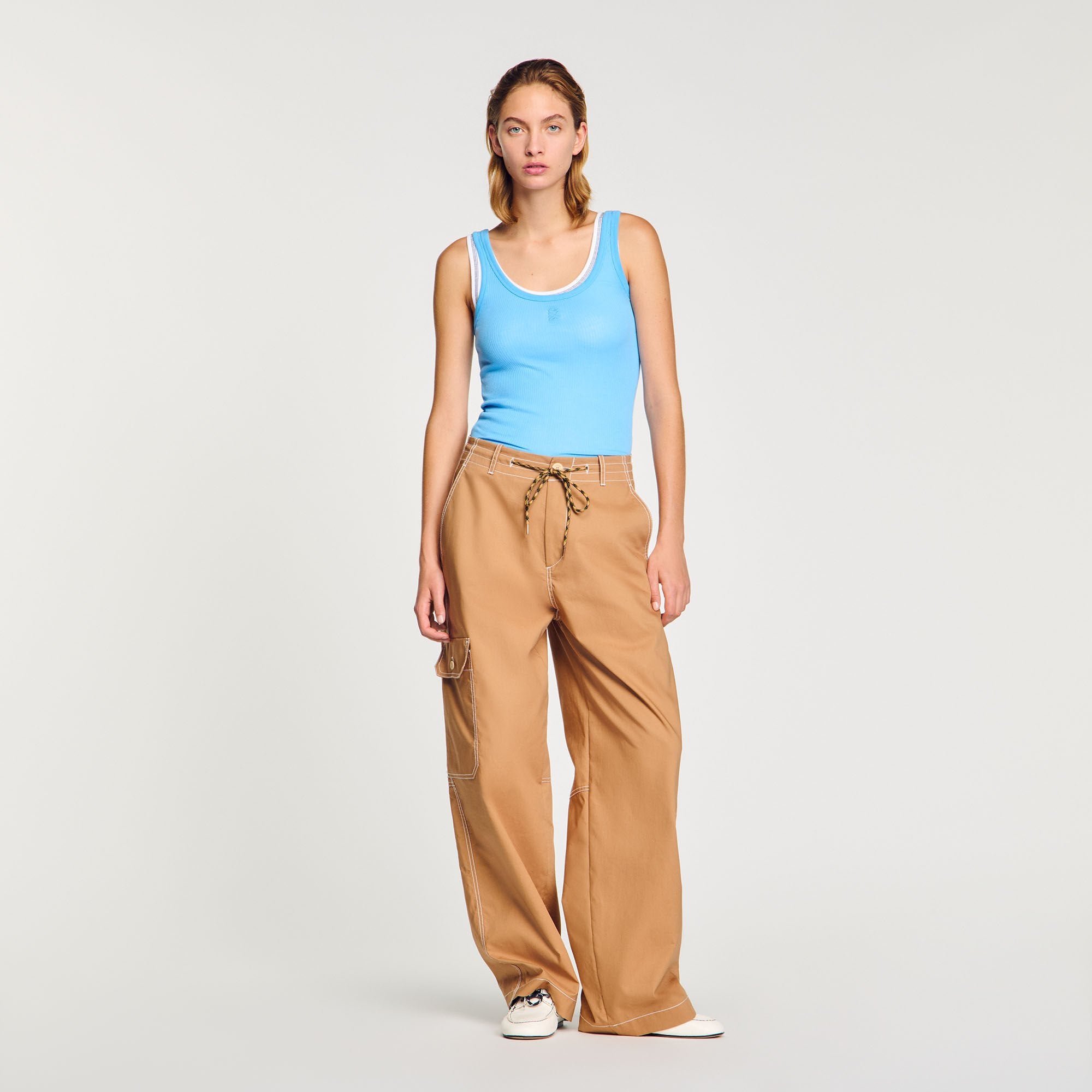 Ribbed vest top Blue Sandro Women
