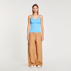 Ribbed vest top Blue Sandro Women