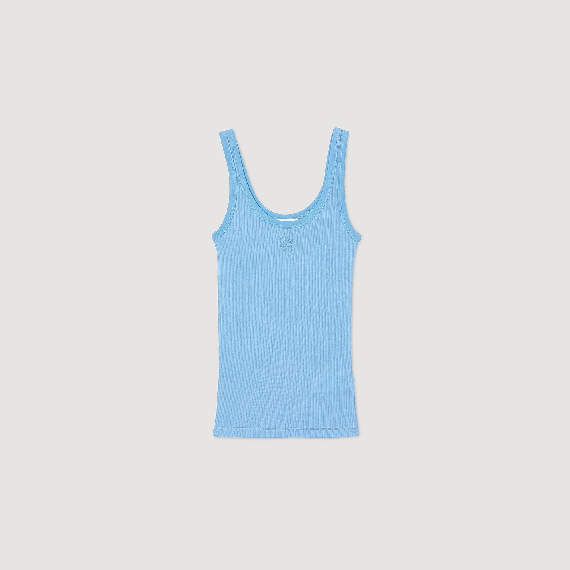 Ribbed vest top Blue Sandro Women