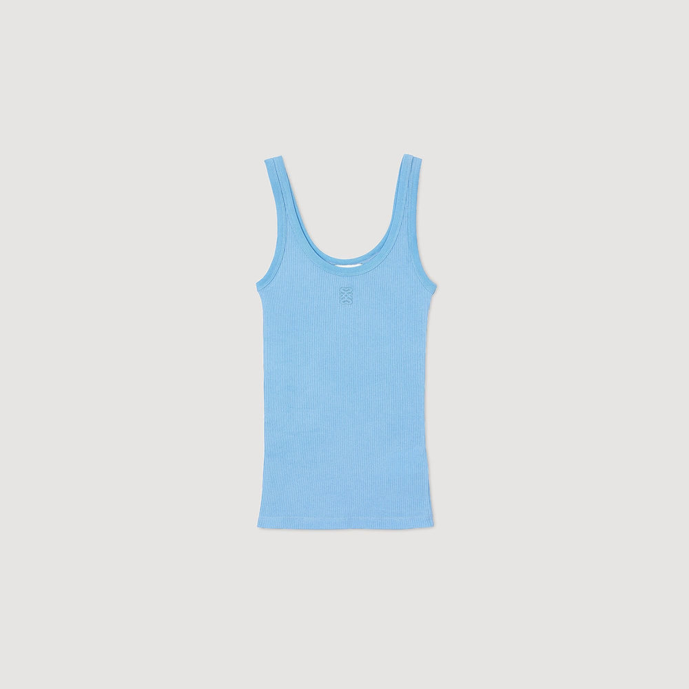 Ribbed vest top Blue Sandro Women