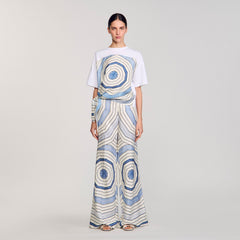 Spiral print T-shirt Sky Blue Sandro Women