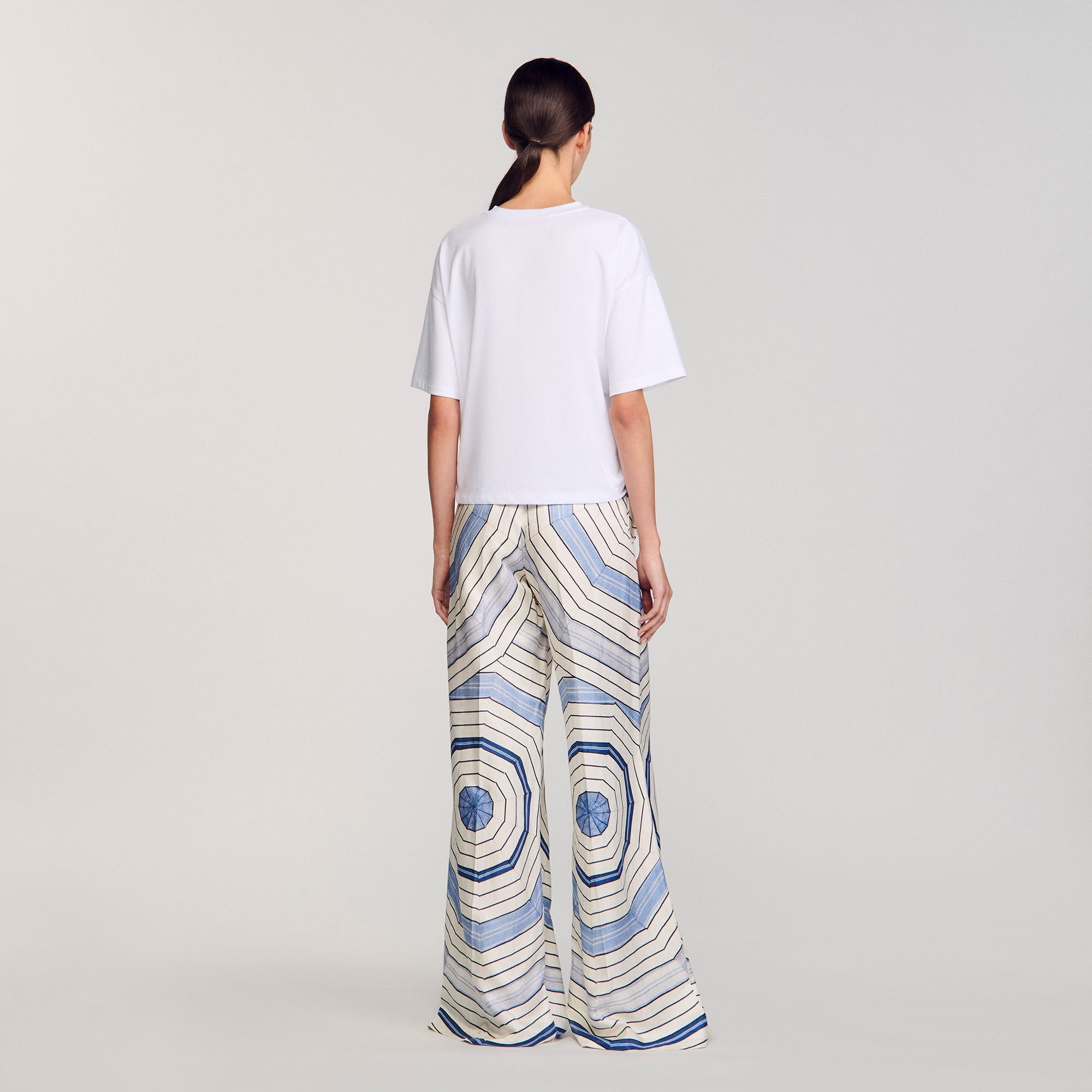 Spiral print T-shirt Sky Blue Sandro Women