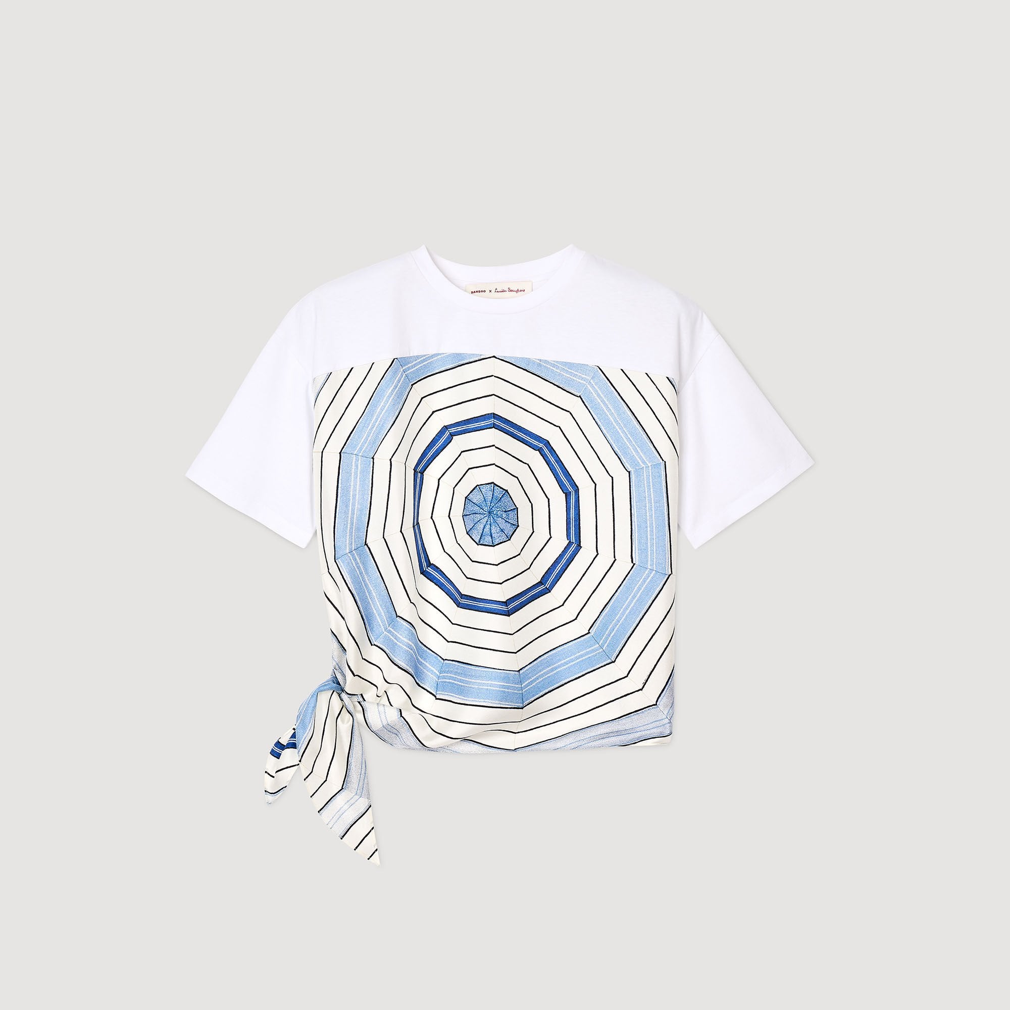 Spiral print T-shirt Sky Blue Sandro Women