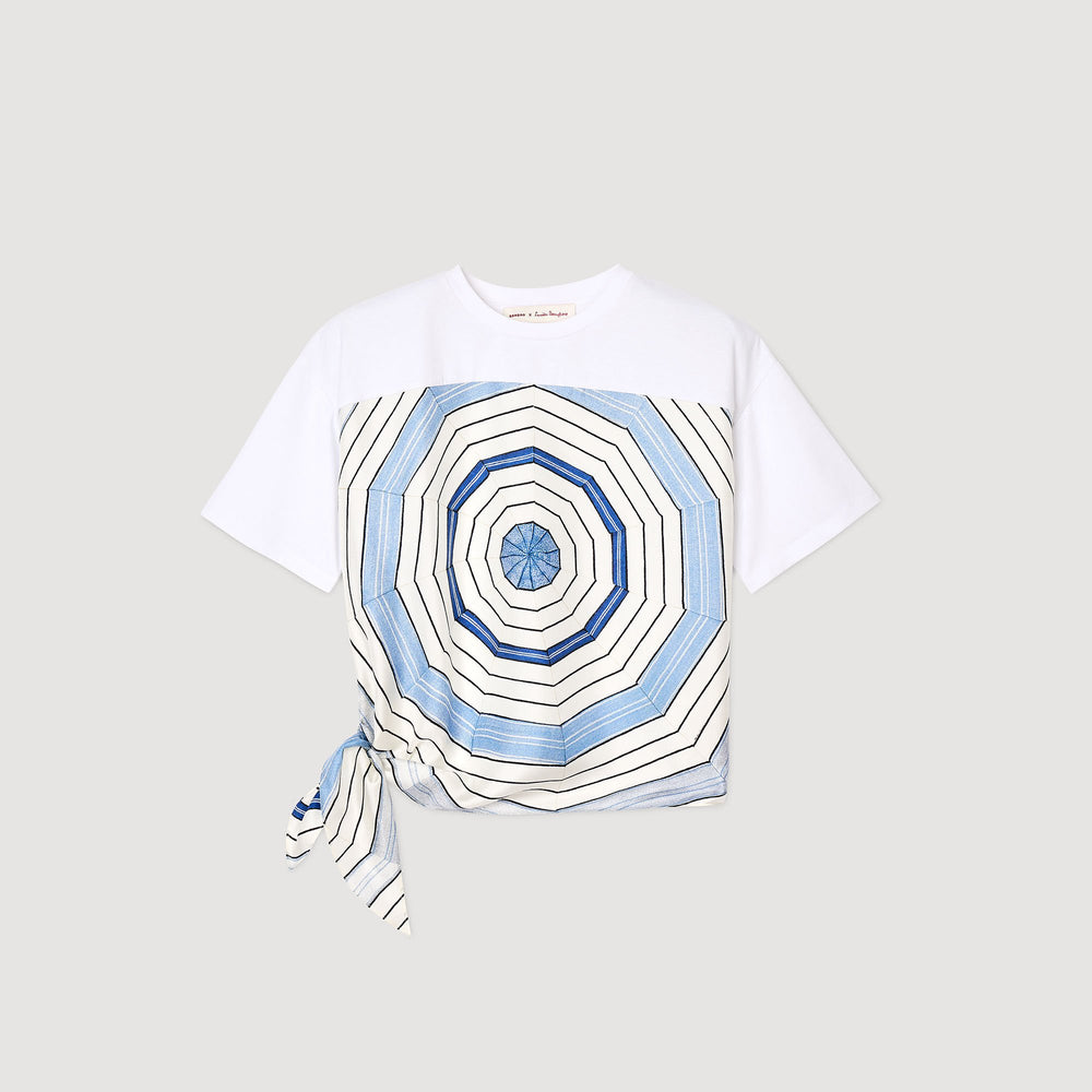 Spiral print T-shirt Sky Blue Sandro Women