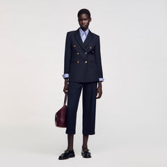 Double-breasted suit jacket Navy Blue Sandro Women
