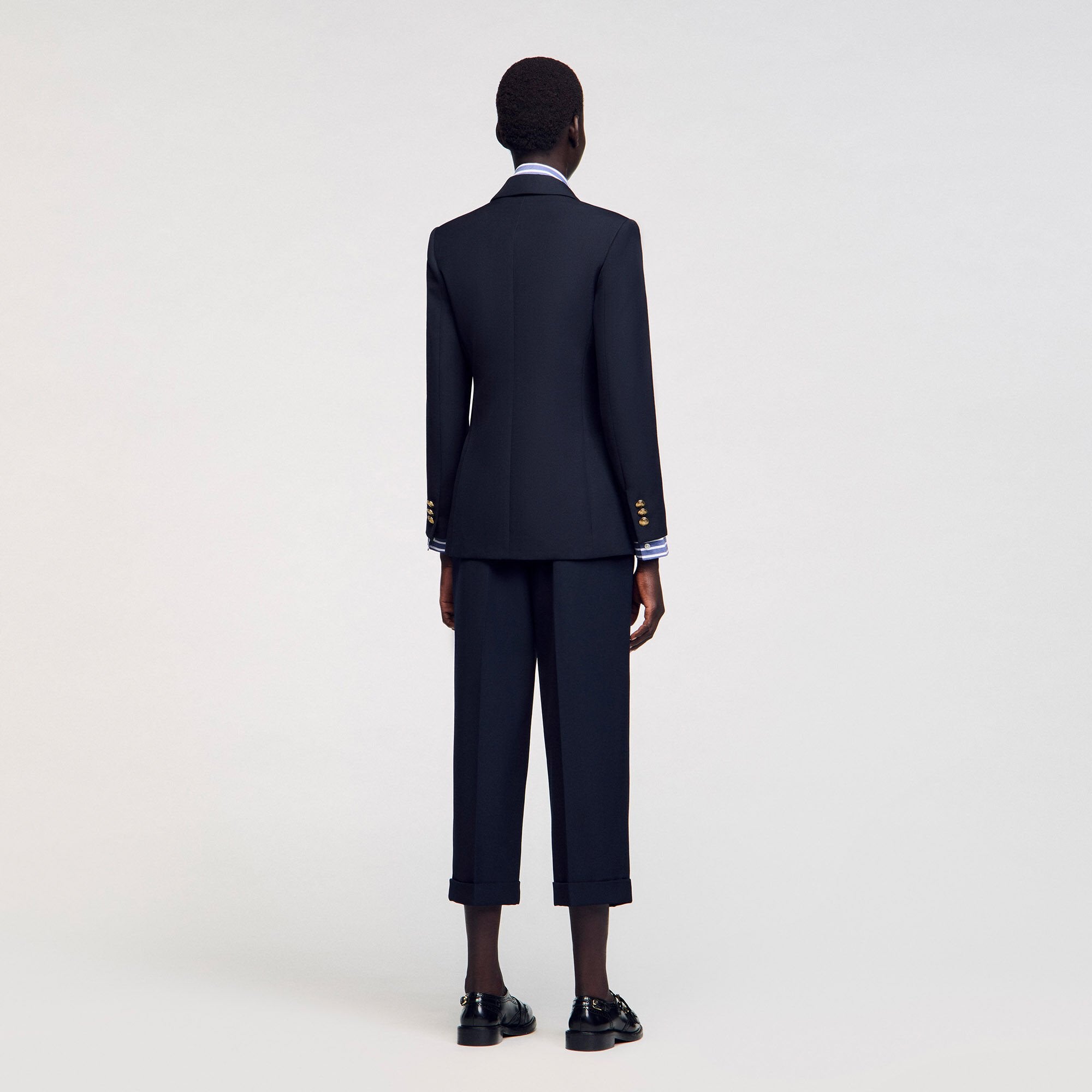 Double-breasted suit jacket Navy Blue Sandro Women