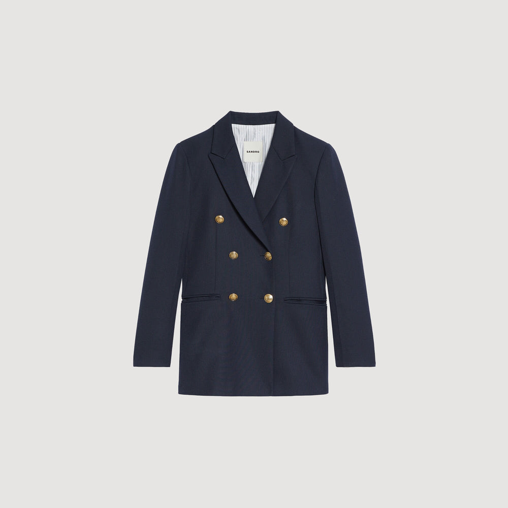 Double-breasted suit jacket Navy Blue Sandro Women