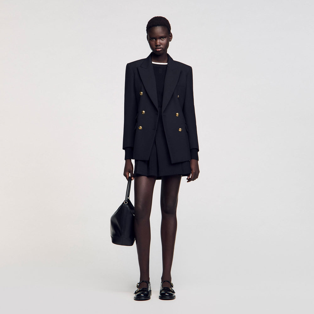 Double-breasted suit jacket Black Sandro Women