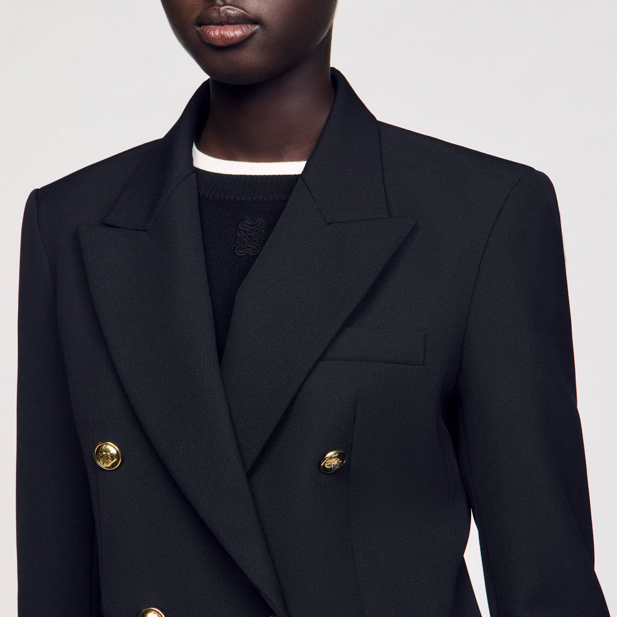 Double-breasted suit jacket Black Sandro Women