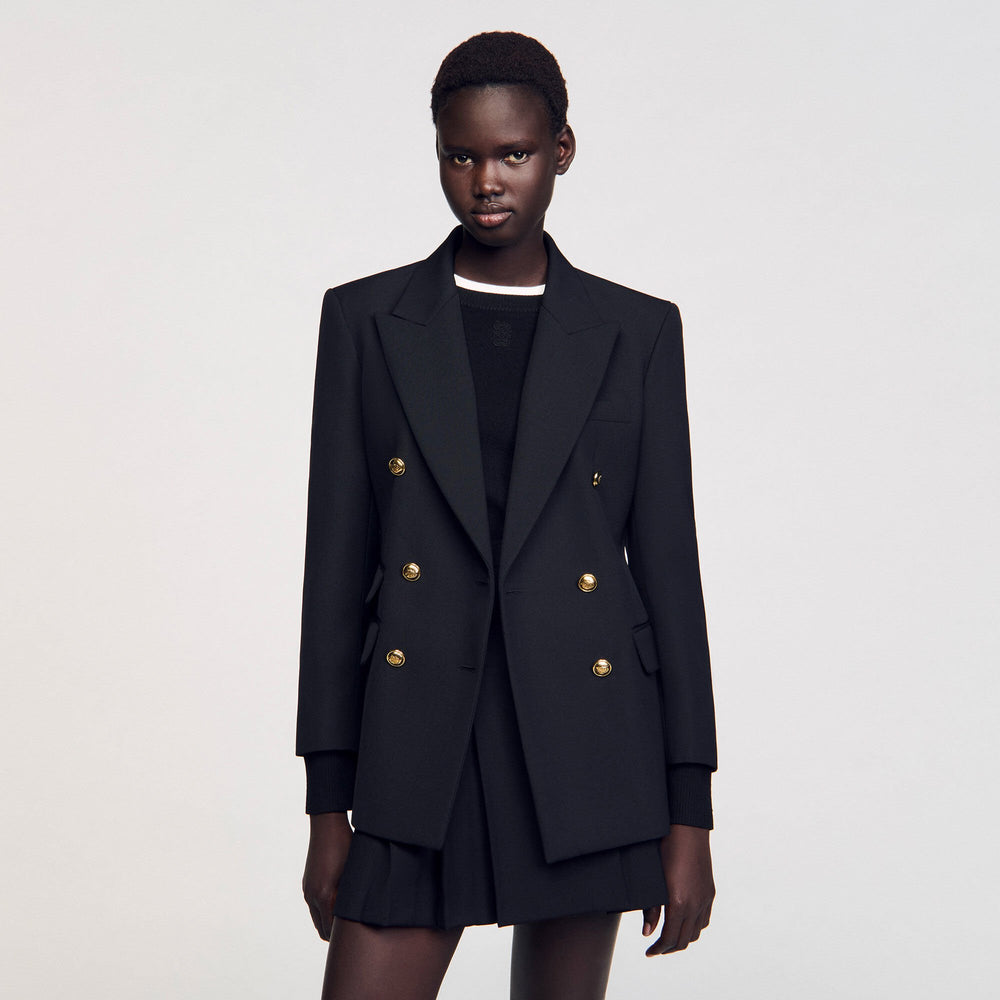 Double-breasted suit jacket Black Sandro Women