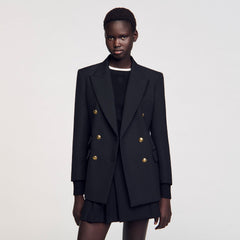Double-breasted suit jacket Black Sandro Women