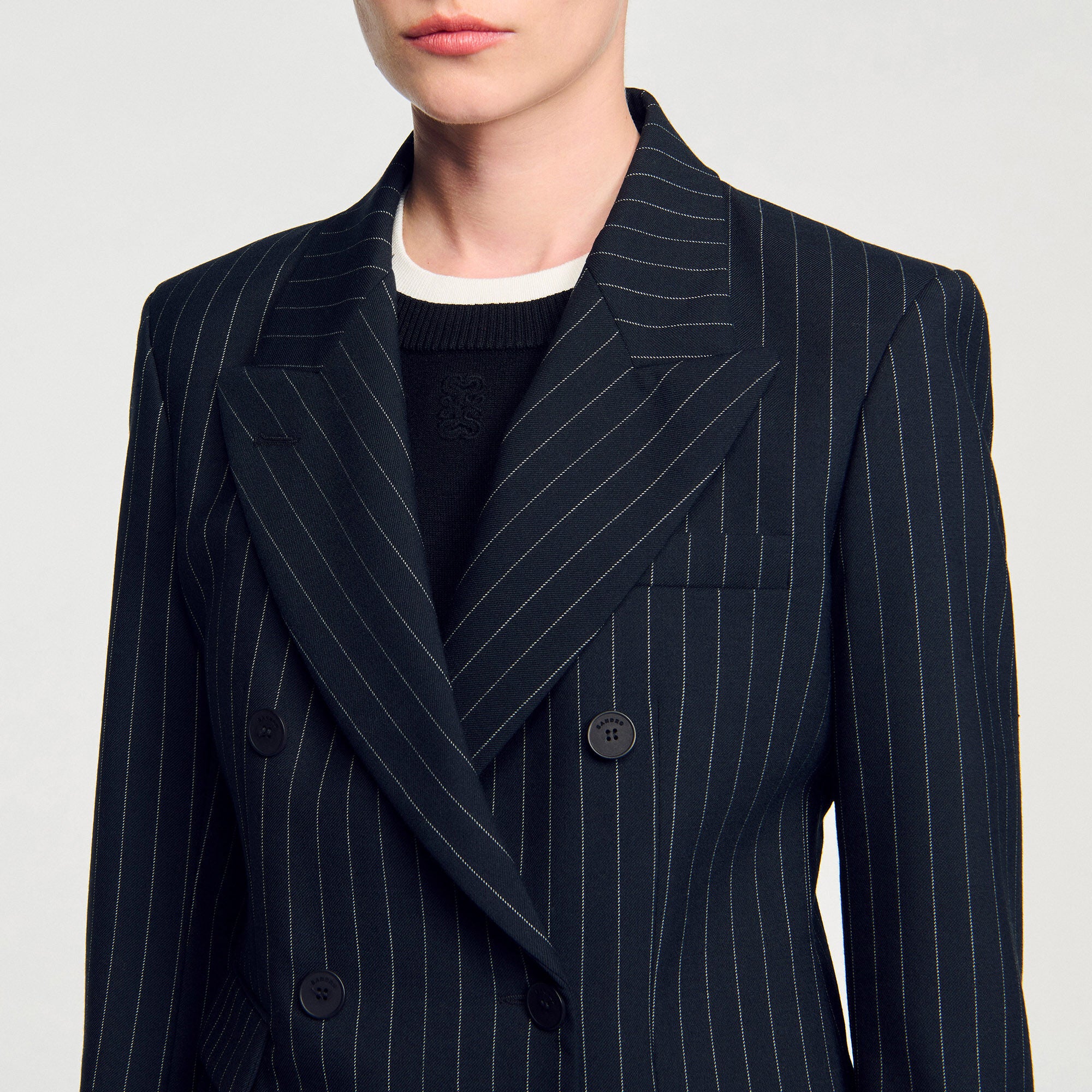 Striped suit jacket Black Sandro Women