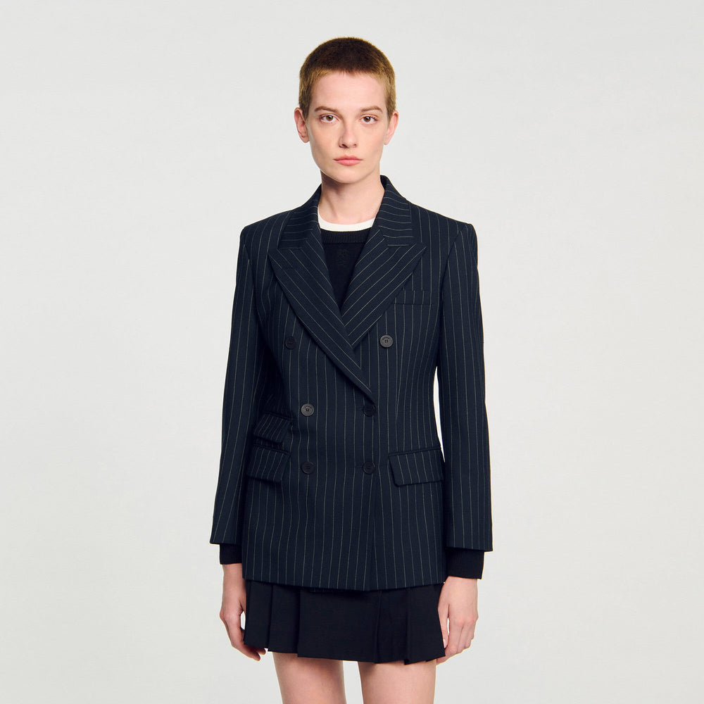 Striped suit jacket Black Sandro Women
