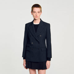 Striped suit jacket Black Sandro Women