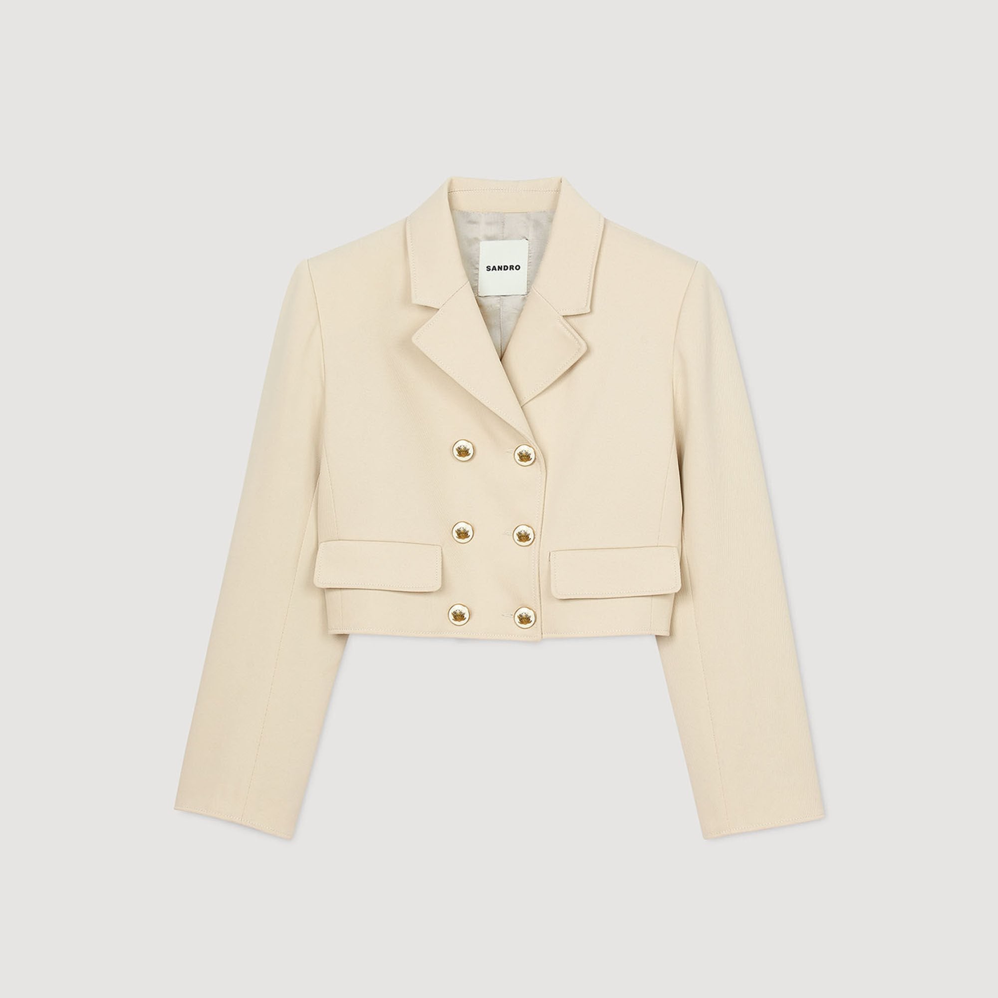 Cropped buttoned jacket Sand Sandro Women
