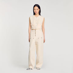 Decorative tweed jacket Yellow / Ecru Sandro Women