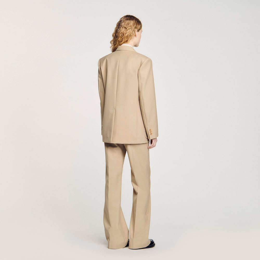 Double-breasted suit jacket Sand Sandro Women
