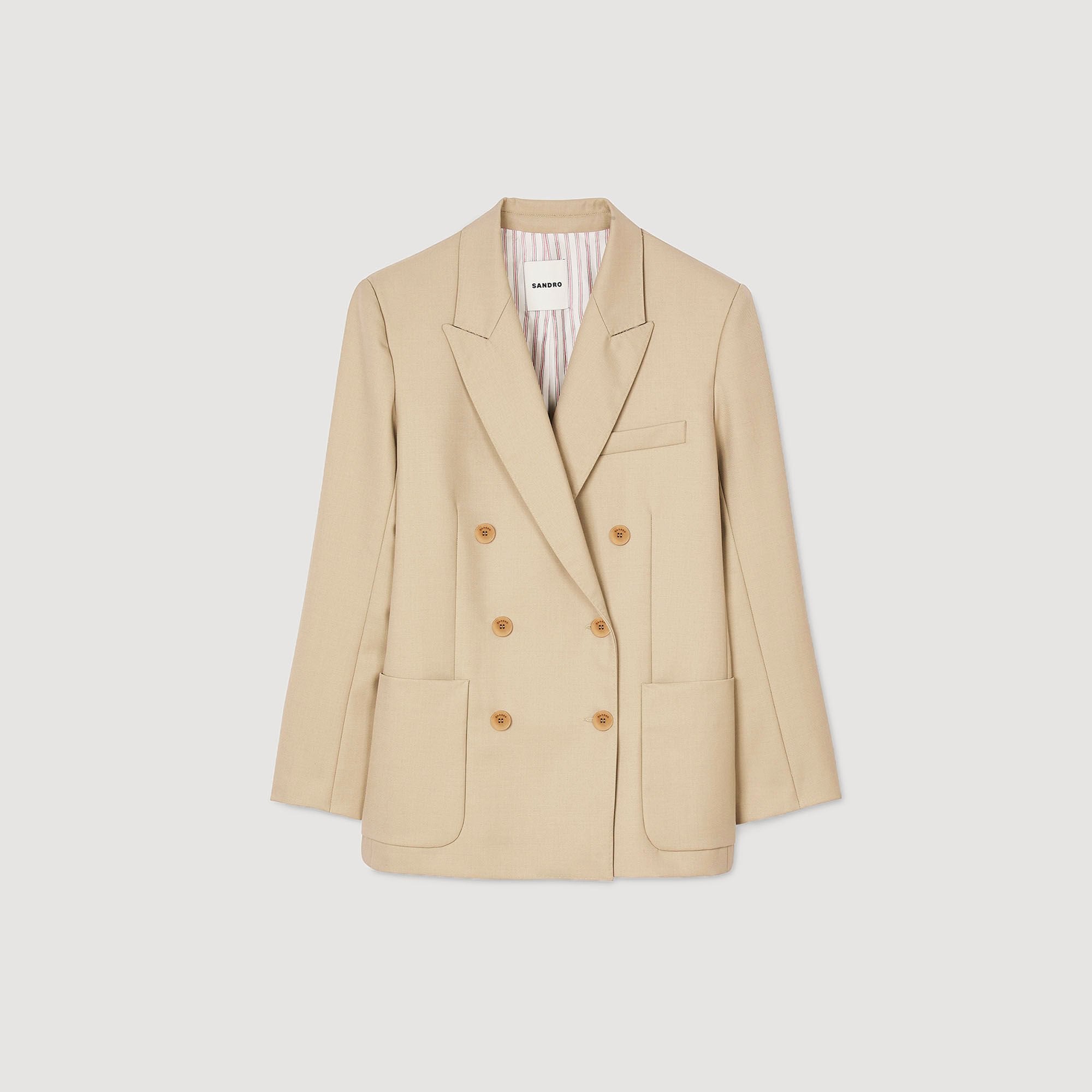 Double-breasted suit jacket Sand Sandro Women