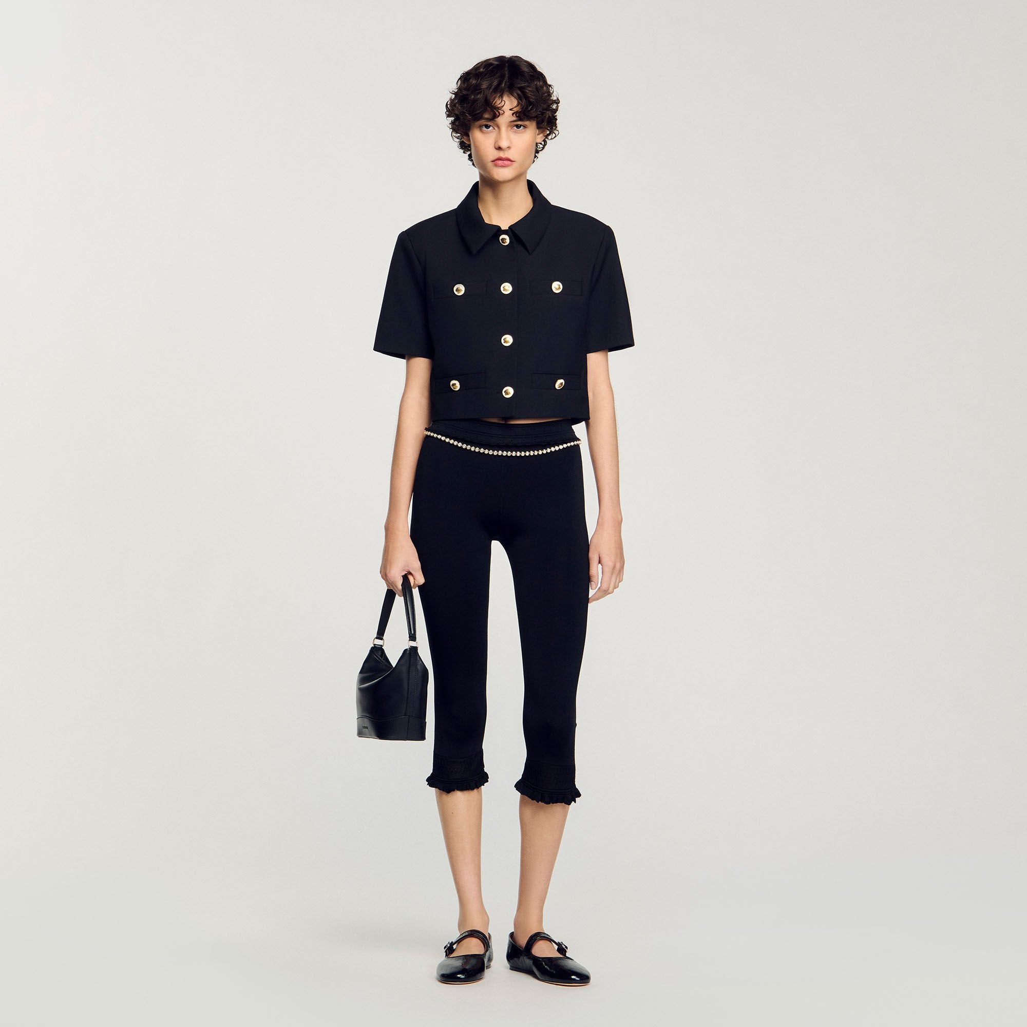 Short-sleeved jacket Black Sandro Women