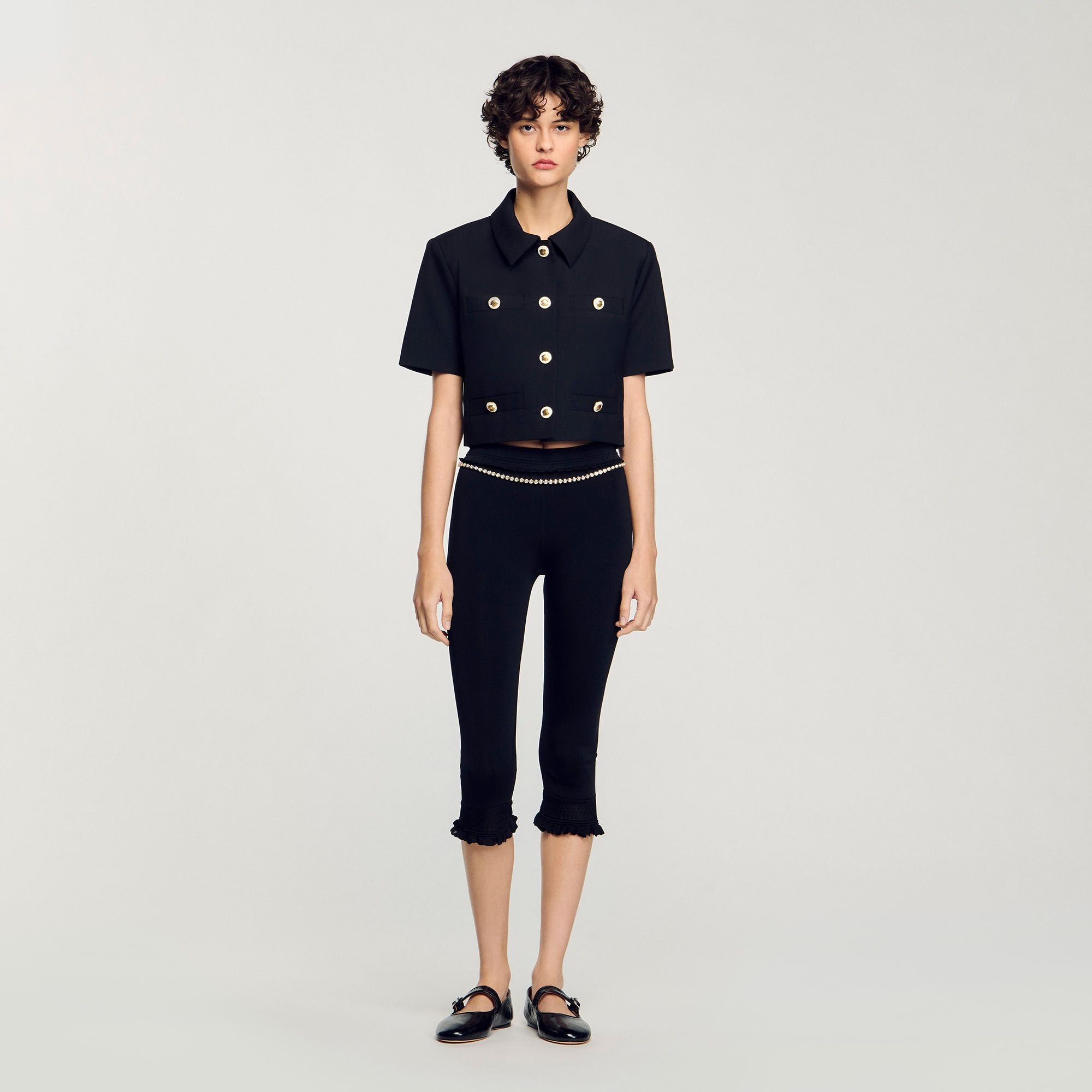 Short-sleeved jacket Black Sandro Women