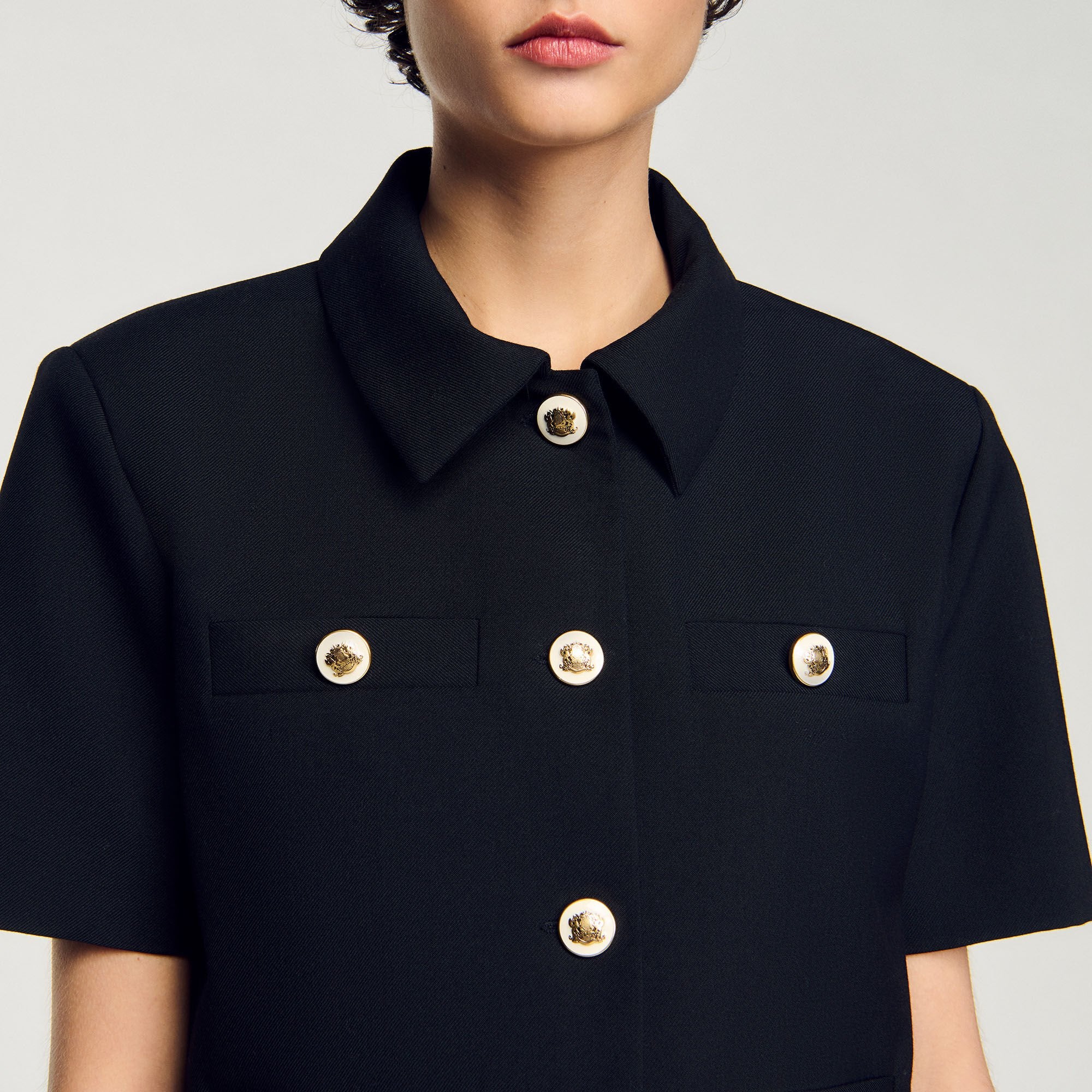 Short-sleeved jacket Black Sandro Women