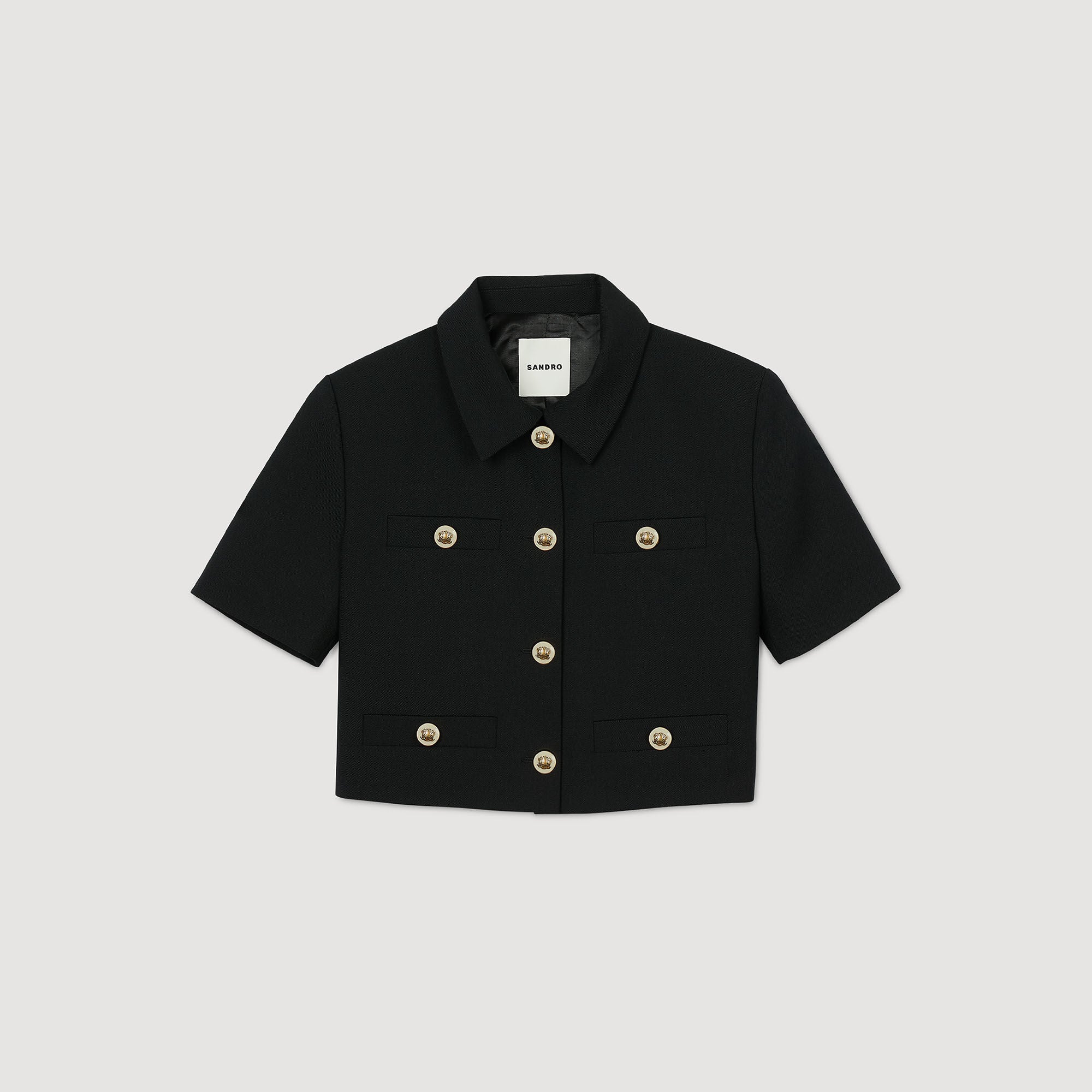 Short-sleeved jacket Black Sandro Women