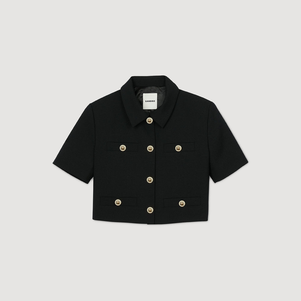 Short-sleeved jacket Black Sandro Women
